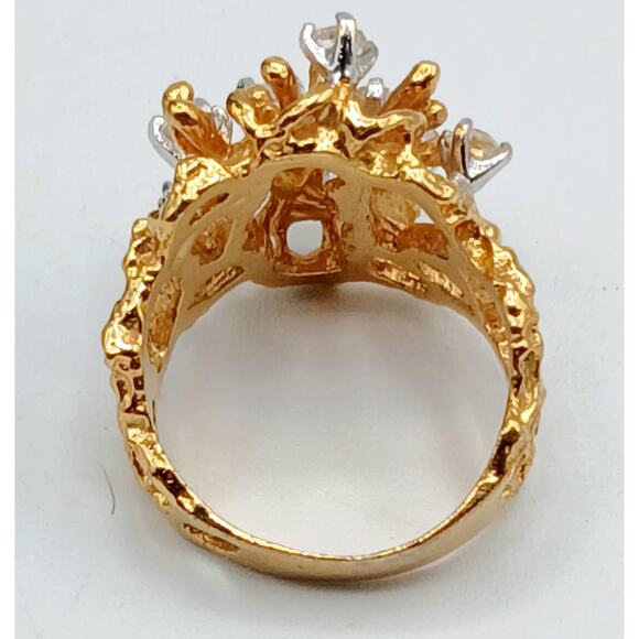 18K HGE Gold Electroplated Rhinestone RING - Picture 2 of 4